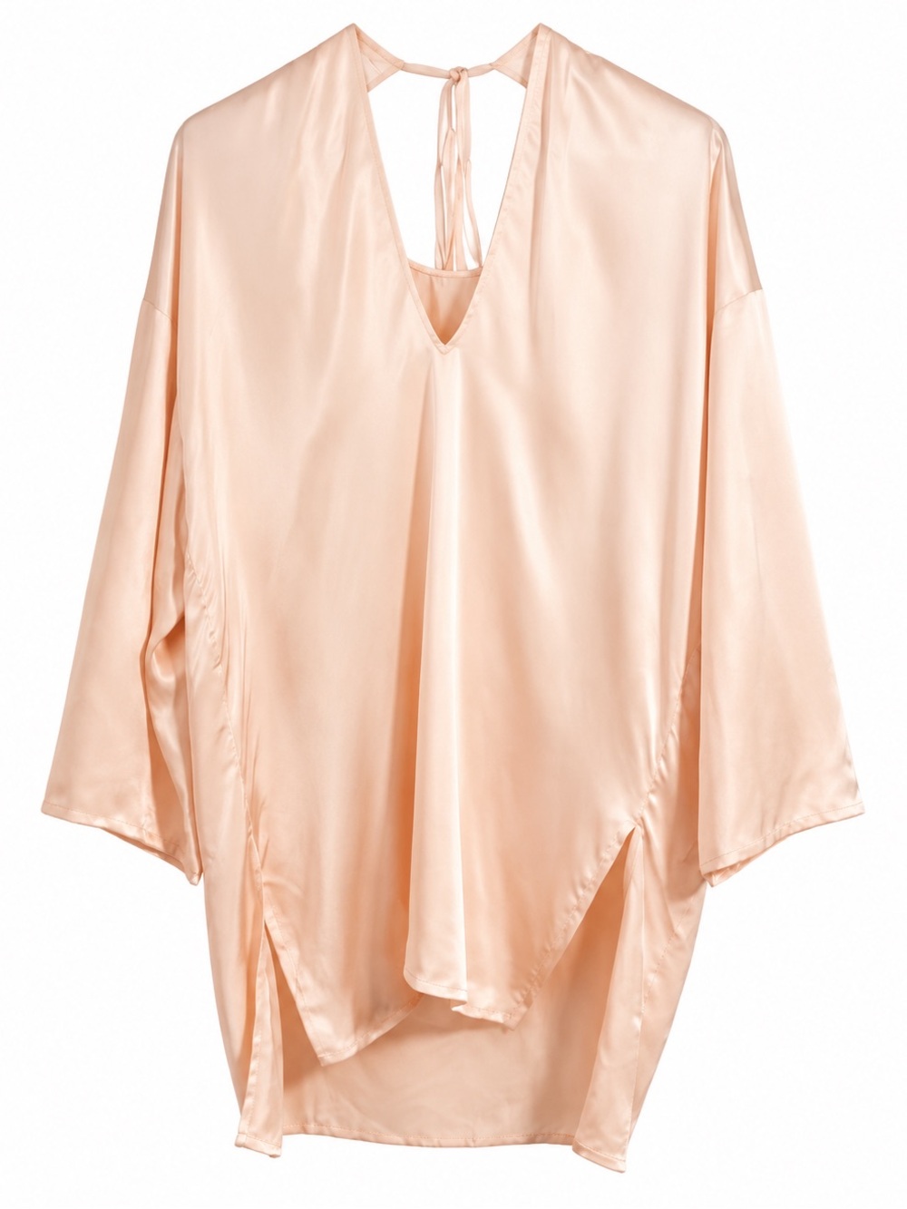 Aritzia Wilfred Le Fou Pale Peach Satin Cover-Up Mini Tunic Size 3 NWT
